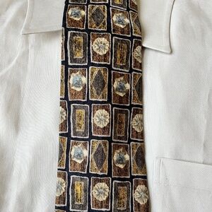 Ermenegildo Zegna Mens 100% Silk Necktie Neck Tie Vintage Abstract 4" Wide